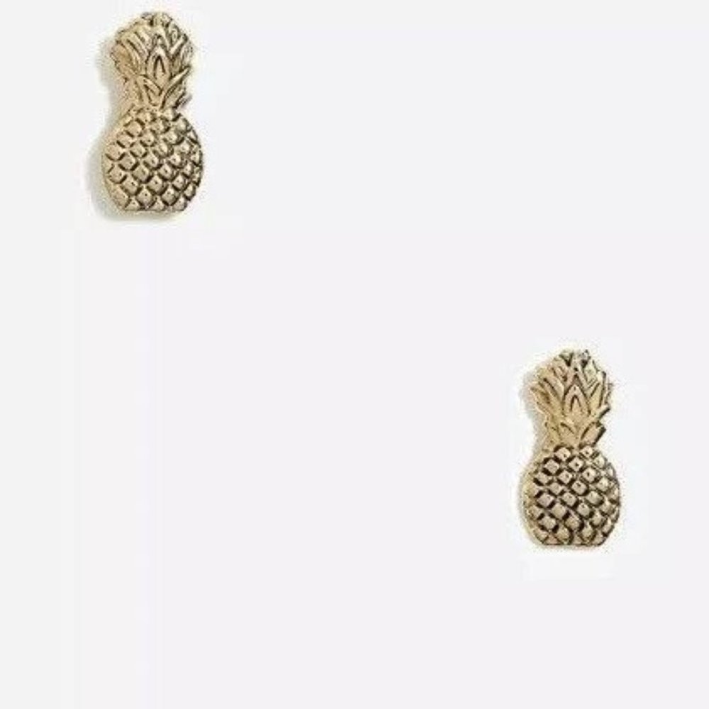 J Crew Factory Gold Pineapple Stud Earrings